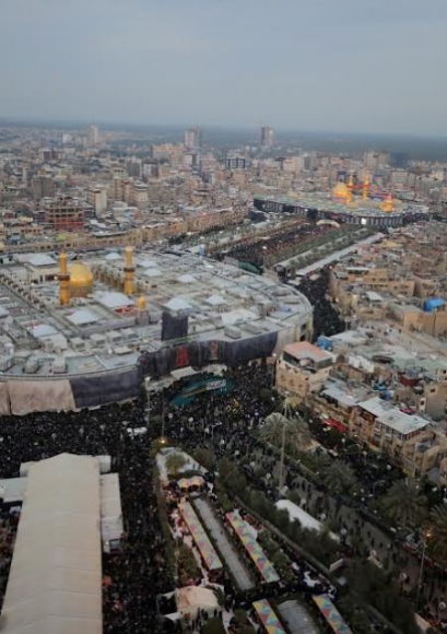 تصاویر هوایی زیبا از کربلای معلی در اربعین حسینی