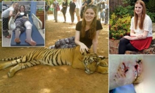 حمله یک ببر به دختر جوان در تایلند +عکس
